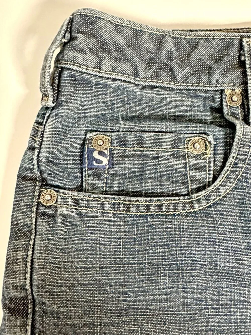 Y2K Silver Denim Shorts